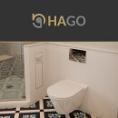 HAGO24 WC Modul Edelstahl gebürstet Schlitz Einbauschrank Unterputz Wandnische 200x600mm Toilettenpapierhalter Bürstenhalter Push-to-Open befliesbare Tür