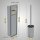 HAGO24 WC Modul Edelstahl gebürstet Schlitz Einbauschrank Unterputz Wandnische 200x600mm Toilettenpapierhalter Bürstenhalter Push-to-Open befliesbare Tür