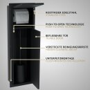 HAGO24 WC Modul Edelstahl Schwarz Schlitz Einbauschrank Unterputz Wandnische 200x600mm Toilettenpapierhalter Bürstenhalter Push-to-Open befliesbare Tür