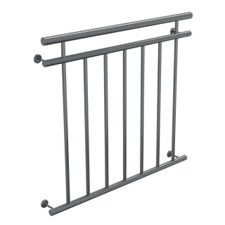 HAGO24 Französischer Balkon Fenstergitter Geländer Edelstahl Stabgeländer 100x90cm Julietbalustrade Scheinbalkon Vorstellbalkon Brüstungsgitter Austrittsbalkon