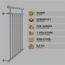 HAGO24 Französischer Balkon Fenstergitter Geländer Edelstahl Stabgeländer 100x90cm Julietbalustrade Scheinbalkon Vorstellbalkon Brüstungsgitter Austrittsbalkon