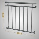 HAGO24 Französischer Balkon Fenstergitter Geländer Edelstahl Stabgeländer 100x90cm Julietbalustrade Scheinbalkon Vorstellbalkon Brüstungsgitter Austrittsbalkon