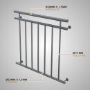 HAGO24 Französischer Balkon Fenstergitter Geländer Edelstahl Stabgeländer 100x90cm Julietbalustrade Scheinbalkon Vorstellbalkon Brüstungsgitter Austrittsbalkon