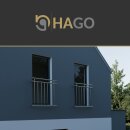 HAGO24 Französischer Balkon Fenstergitter Geländer Edelstahl Stabgeländer 100x90cm Julietbalustrade Scheinbalkon Vorstellbalkon Brüstungsgitter Austrittsbalkon