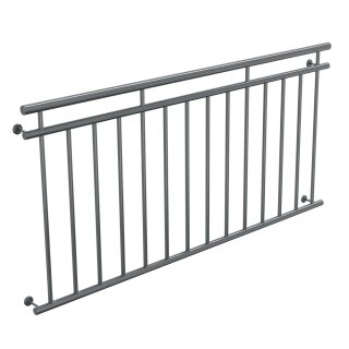 HAGO24 Französischer Balkon Fenstergitter Geländer Edelstahl Stabgeländer 184x90cm Julietbalustrade Scheinbalkon Vorstellbalkon Brüstungsgitter Austrittsbalkon