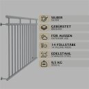 HAGO24 Französischer Balkon Fenstergitter Geländer Edelstahl Stabgeländer 184x90cm Julietbalustrade Scheinbalkon Vorstellbalkon Brüstungsgitter Austrittsbalkon