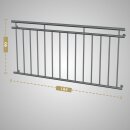 HAGO24 Französischer Balkon Fenstergitter Geländer Edelstahl Stabgeländer 184x90cm Julietbalustrade Scheinbalkon Vorstellbalkon Brüstungsgitter Austrittsbalkon