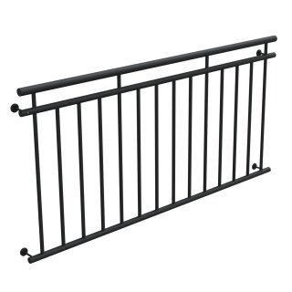 HAGO24 Französischer Balkon Fenstergitter Geländer Stahl Stabgeländer Anthrazit 184x90cm Julietbalustrade Scheinbalkon Vorstellbalkon Brüstungsgitter Austrittsbalkon