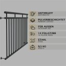 HAGO24 Französischer Balkon Fenstergitter Geländer Stahl Stabgeländer Anthrazit 184x90cm Julietbalustrade Scheinbalkon Vorstellbalkon Brüstungsgitter Austrittsbalkon