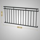 HAGO24 Französischer Balkon Fenstergitter Geländer Stahl Stabgeländer Anthrazit 184x90cm Julietbalustrade Scheinbalkon Vorstellbalkon Brüstungsgitter Austrittsbalkon