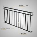 HAGO24 Französischer Balkon Fenstergitter Geländer Stahl Stabgeländer Anthrazit 184x90cm Julietbalustrade Scheinbalkon Vorstellbalkon Brüstungsgitter Austrittsbalkon