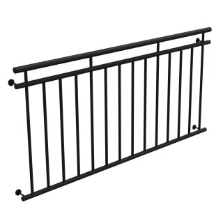 HAGO24 Französischer Balkon Fenstergitter Geländer Stahl Stabgeländer Schwarz 184x90cm Julietbalustrade Scheinbalkon Vorstellbalkon Brüstungsgitter Austrittsbalkon