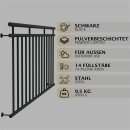 HAGO24 Französischer Balkon Fenstergitter Geländer Stahl Stabgeländer Schwarz 184x90cm Julietbalustrade Scheinbalkon Vorstellbalkon Brüstungsgitter Austrittsbalkon