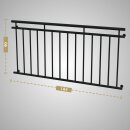 HAGO24 Französischer Balkon Fenstergitter Geländer Stahl Stabgeländer Schwarz 184x90cm Julietbalustrade Scheinbalkon Vorstellbalkon Brüstungsgitter Austrittsbalkon