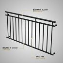 HAGO24 Französischer Balkon Fenstergitter Geländer Stahl Stabgeländer Schwarz 184x90cm Julietbalustrade Scheinbalkon Vorstellbalkon Brüstungsgitter Austrittsbalkon