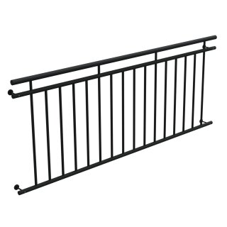 HAGO24 Französischer Balkon Fenstergitter Geländer Stahl Stabgeländer Schwarz 225x90cm Julietbalustrade Scheinbalkon Vorstellbalkon Brüstungsgitter Austrittsbalkon