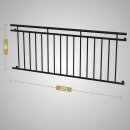 HAGO24 Französischer Balkon Fenstergitter Geländer Stahl Stabgeländer Schwarz 225x90cm Julietbalustrade Scheinbalkon Vorstellbalkon Brüstungsgitter Austrittsbalkon
