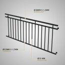 HAGO24 Französischer Balkon Fenstergitter Geländer Stahl Stabgeländer Schwarz 225x90cm Julietbalustrade Scheinbalkon Vorstellbalkon Brüstungsgitter Austrittsbalkon