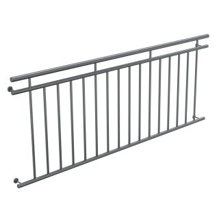 HAGO24 Französischer Balkon Fenstergitter Geländer Edelstahl Stabgeländer 225x90cm Julietbalustrade Scheinbalkon Vorstellbalkon Brüstungsgitter Austrittsbalkon