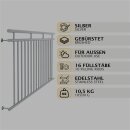 HAGO24 Französischer Balkon Fenstergitter Geländer Edelstahl Stabgeländer 225x90cm Julietbalustrade Scheinbalkon Vorstellbalkon Brüstungsgitter Austrittsbalkon