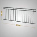 HAGO24 Französischer Balkon Fenstergitter Geländer Edelstahl Stabgeländer 225x90cm Julietbalustrade Scheinbalkon Vorstellbalkon Brüstungsgitter Austrittsbalkon