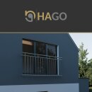 HAGO24 Französischer Balkon Fenstergitter Geländer Edelstahl Stabgeländer 225x90cm Julietbalustrade Scheinbalkon Vorstellbalkon Brüstungsgitter Austrittsbalkon