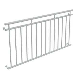 HAGO24 Französischer Balkon Fenstergitter Geländer Stahl Stabgeländer Weiß 184x90cm Julietbalustrade Scheinbalkon Vorstellbalkon Brüstungsgitter Austrittsbalkon