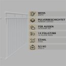 HAGO24 Französischer Balkon Fenstergitter Geländer Stahl Stabgeländer Weiß 184x90cm Julietbalustrade Scheinbalkon Vorstellbalkon Brüstungsgitter Austrittsbalkon