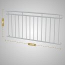 HAGO24 Französischer Balkon Fenstergitter Geländer Stahl Stabgeländer Weiß 184x90cm Julietbalustrade Scheinbalkon Vorstellbalkon Brüstungsgitter Austrittsbalkon