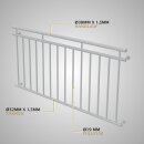HAGO24 Französischer Balkon Fenstergitter Geländer Stahl Stabgeländer Weiß 184x90cm Julietbalustrade Scheinbalkon Vorstellbalkon Brüstungsgitter Austrittsbalkon