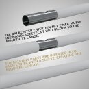 HAGO24 Französischer Balkon Fenstergitter Geländer Stahl Stabgeländer Weiß 184x90cm Julietbalustrade Scheinbalkon Vorstellbalkon Brüstungsgitter Austrittsbalkon