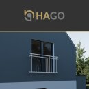 HAGO24 Französischer Balkon Fenstergitter Geländer Stahl Stabgeländer Weiß 184x90cm Julietbalustrade Scheinbalkon Vorstellbalkon Brüstungsgitter Austrittsbalkon