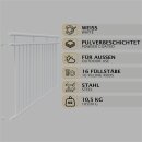HAGO24 Französischer Balkon Fenstergitter Geländer Stahl Stabgeländer Weiß 225x90cm Julietbalustrade Scheinbalkon Vorstellbalkon Brüstungsgitter Austrittsbalkon