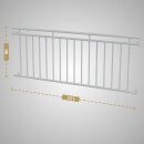HAGO24 Französischer Balkon Fenstergitter Geländer Stahl Stabgeländer Weiß 225x90cm Julietbalustrade Scheinbalkon Vorstellbalkon Brüstungsgitter Austrittsbalkon