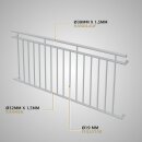 HAGO24 Französischer Balkon Fenstergitter Geländer Stahl Stabgeländer Weiß 225x90cm Julietbalustrade Scheinbalkon Vorstellbalkon Brüstungsgitter Austrittsbalkon