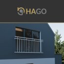HAGO24 Französischer Balkon Fenstergitter Geländer Stahl Stabgeländer Weiß 225x90cm Julietbalustrade Scheinbalkon Vorstellbalkon Brüstungsgitter Austrittsbalkon