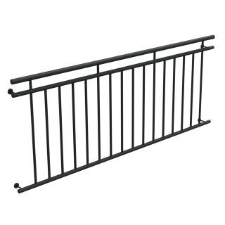 HAGO24 Französischer Balkon Fenstergitter Geländer Stahl Stabgeländer Anthrazit 225x90cm Julietbalustrade Scheinbalkon Vorstellbalkon Brüstungsgitter Austrittsbalkon