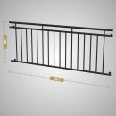 HAGO24 Französischer Balkon Fenstergitter Geländer Stahl Stabgeländer Anthrazit 225x90cm Julietbalustrade Scheinbalkon Vorstellbalkon Brüstungsgitter Austrittsbalkon