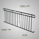 HAGO24 Französischer Balkon Fenstergitter Geländer Stahl Stabgeländer Anthrazit 225x90cm Julietbalustrade Scheinbalkon Vorstellbalkon Brüstungsgitter Austrittsbalkon