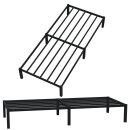 HAGO24 Bettgestell 90x200cm Einzelbett Stahlrahmen Lattenrost Schwarz 24cm Höhe Pulverbeschichtet Gästebett Jugendbett Metallrahmen