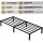 HAGO24 Bettgestell 90x200cm Einzelbett Stahlrahmen Lattenrost Schwarz 24cm Höhe Pulverbeschichtet Gästebett Jugendbett Metallrahmen