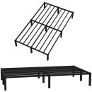 HAGO24 Bettgestell 120x200cm Einzelbett Stahlrahmen Lattenrost Schwarz 24cm Höhe Pulverbeschichtet Gästebett Jugendbett Metallrahmen