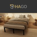 HAGO24 Bettgestell 120x200cm Einzelbett Stahlrahmen Lattenrost Schwarz 24cm Höhe Pulverbeschichtet Gästebett Jugendbett Metallrahmen