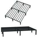 HAGO24 Bettgestell 140x200cm Einzelbett Stahlrahmen Lattenrost Schwarz 24cm Höhe Pulverbeschichtet Gästebett Jugendbett Metallrahmen