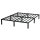 HAGO24 Bettgestell 160x200cm Einzelbett Stahlrahmen Lattenrost Schwarz 24cm Höhe Pulverbeschichtet Gästebett Jugendbett Metallrahmen