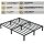 HAGO24 Bettgestell 160x200cm Einzelbett Stahlrahmen Lattenrost Schwarz 24cm Höhe Pulverbeschichtet Gästebett Jugendbett Metallrahmen