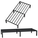 HAGO24 Bettgestell 90x200cm Einzelbett Stahlrahmen Lattenrost Anthrazit 24cm Höhe Pulverbeschichtet Gästebett Jugendbett Metallrahmen