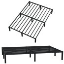 HAGO24 Bettgestell 140x200cm Einzelbett Stahlrahmen Lattenrost Anthrazit 24cm Höhe Pulverbeschichtet Gästebett Jugendbett Metallrahmen