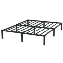 HAGO24 Bettgestell 160x200cm Einzelbett Stahlrahmen Lattenrost Anthrazit 24cm Höhe Pulverbeschichtet Gästebett Jugendbett Metallrahmen