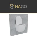 HAGO24 Hänge WC Spülrandlos Tornadospülung Softclose Duroplast WC Sitz Lotuseffekt Keramik Wandhängend Abnehmbar Kurzausführung Weiß Kurz 49cm
